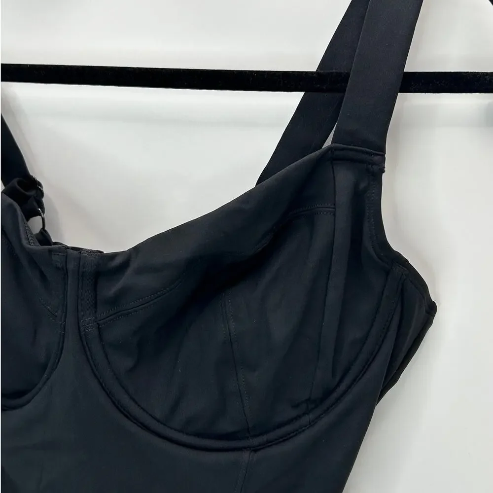 TA3 Hi Cut Lifty Sculpting Corset 1 Pc Swimsuit Black Women L Short D/DD NWT